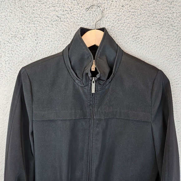 Calvin klein Rain Coat Mens sz M Black Pockets Side Hip Zips Double Zipper - Picture 2 of 14